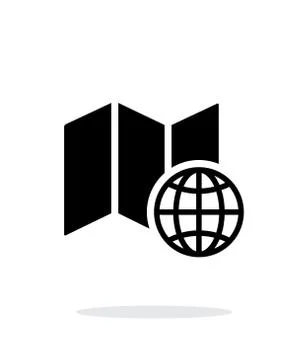 Globe map icon on white background. Stock Illustration