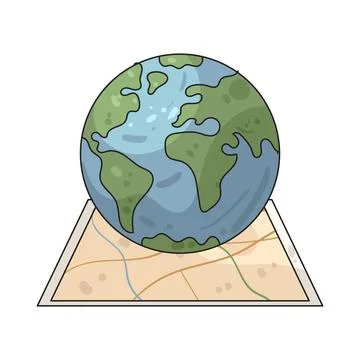 Globe with map illustration 스톡 일러스트
