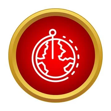 Globe map pin pointer tracking destination icon Stock Illustration