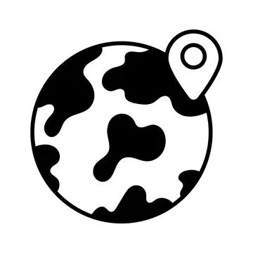 Globe with map pin showing concept vector of geolocation in modern style Stock Illustration