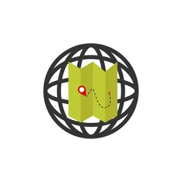 Globe map vector graphic design illustration Stock Illustration
