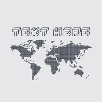 Globe map world pixel Ilustración de archivo