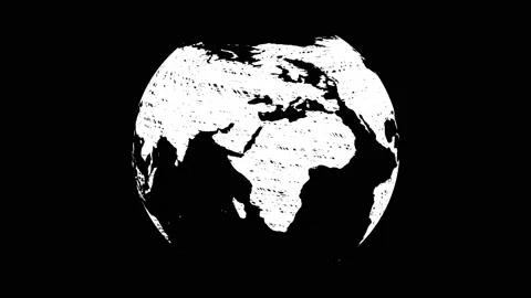 Globe Maps Sketch or Drawing Style Vídeos de archivo 153495412