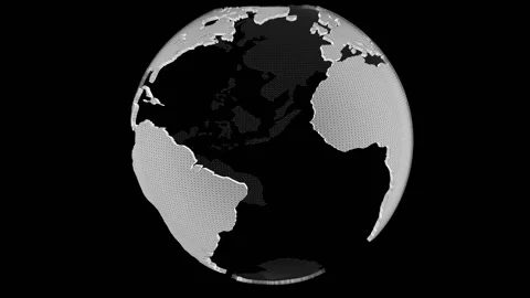 GLOBE MESH TRAINGLES ALPHA Stock Footage 100645252