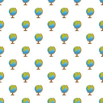 Globe model repeating pattern for education and travel Stock Illustration