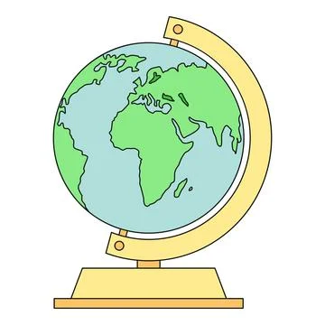 Globe model representing world mapping global education Stock Illustration