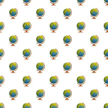 Globe model seamless pattern for education and geography Illustrazione stock