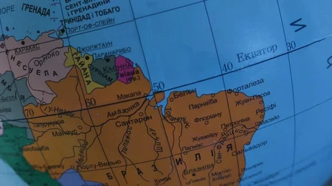 Globe Model turn around, showing continents and countries. Travel concept Stock Footage 121506537