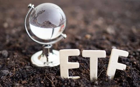 Globe Models and "ETF" text, Concept Stock Photos