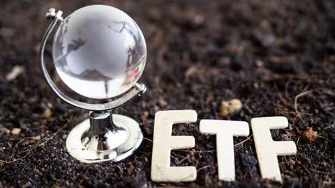 Globe Models and "ETF" text, Concept Stock Photos
