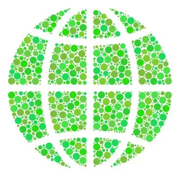 Globe Mosaic of Dots Stock Illustration