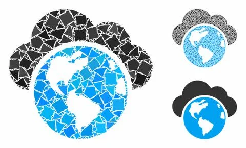 Globe Mosaic Icon of Bumpy Items Illustrazione stock