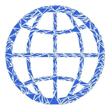Globe Mosaic of Triangles Stock Illustration