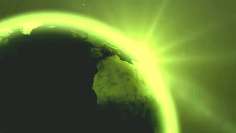 Globe Motion Yellow Glittering Rays Animation Loop Stock Footage 221950758
