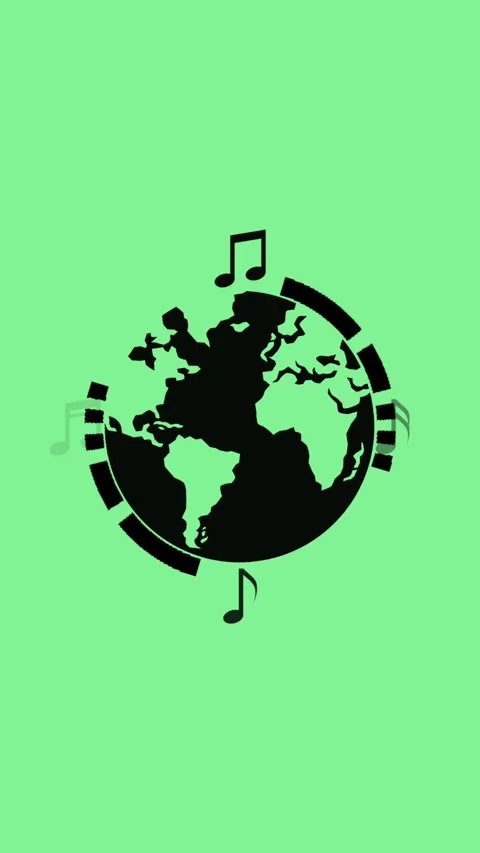 Globe music note animation Stock Footage 310530197