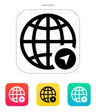 Globe Navigation icon. Vector illustration Stock Illustration