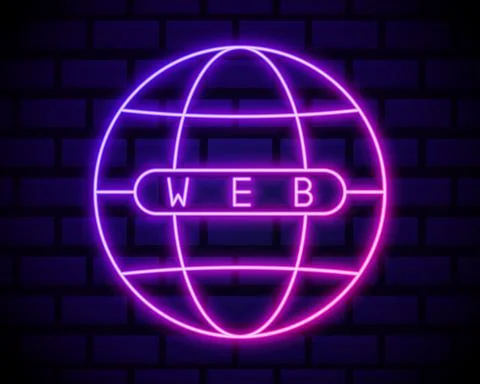 Globe neon light icon. Internet cafe glowing sign. Earth spherical model. Glo Stock Illustration