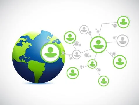 Globe network connection Stock Illustration