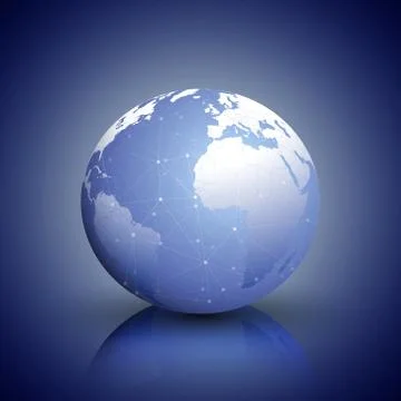 Globe network connections, blue design background vector illustration イラスト素材