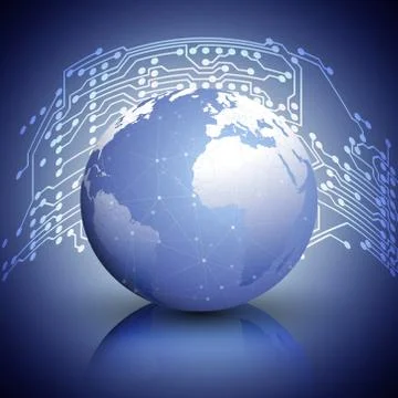 Globe network connections, blue design background vector illustration 스톡 일러스트