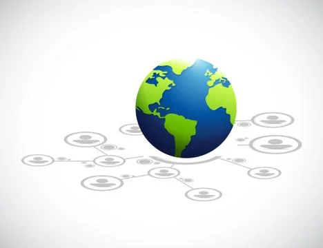 Globe network diagram concept Stock Illustration