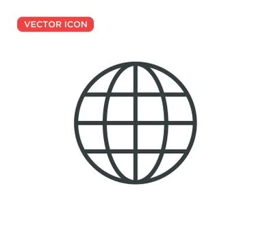 Globe Network Icon Vector Illustration Design Stock Illustration