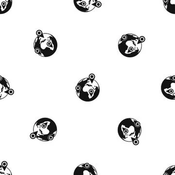 Globe of network pattern seamless black イラスト素材