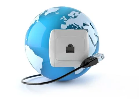 Globe with network socket Stock Illustration