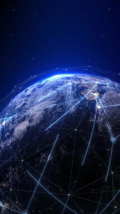 Globe network Technology digital 3d globe. Connection data. Earth glowing Stock Footage 333959109