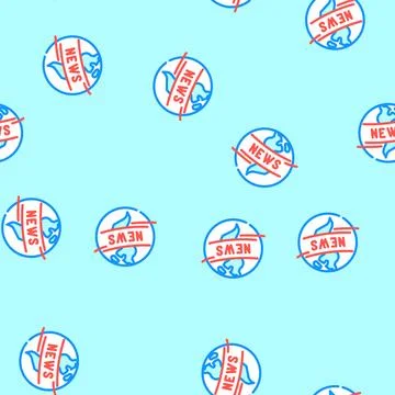Globe news media vector seamless pattern 스톡 일러스트