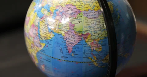Globe on a office table Stock Footage 146893292