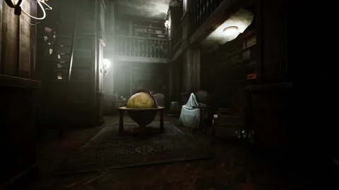 Globe in the old classic room Vídeo Stock 159402046