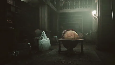 Globe in the old classic room Vídeo Stock 159705117