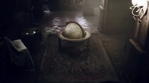 Globe in the old classic room Видео 161120917