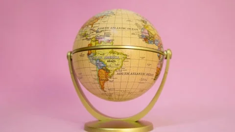 Globe with old map spinning Video stock 287702378