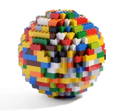 Globe or sphere of multicolored blocks Stock Photos