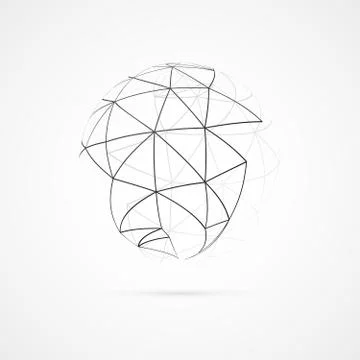 Globe with orbits Illustrazione stock