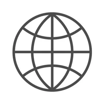 Globe outline icon on white background. Editable stroke. Vector illustration. Stock Illustration