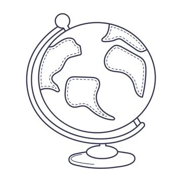 Globe outline icon on the white background Stock Illustration