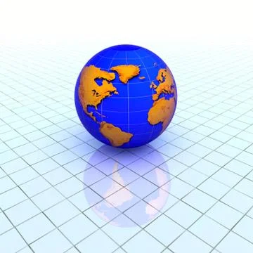 Globe over grid Stock Illustration