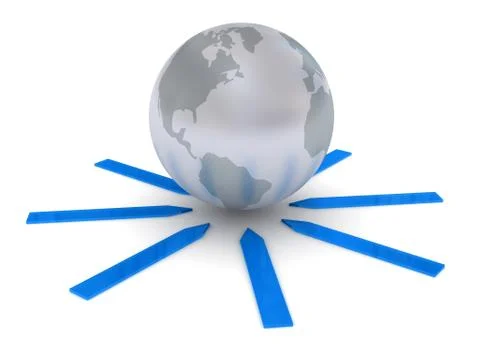 Globe over white background Stock Illustration