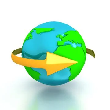Globe over white Stock Illustration