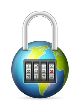 Globe padlock new 2023 Illustration