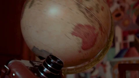 Globe passport vintage camera Stock Footage 90021689