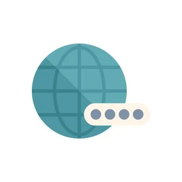 Globe with password representing global security concept Stock Illustration