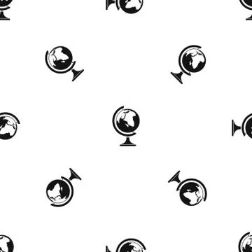 Globe pattern seamless black Illustrazione stock
