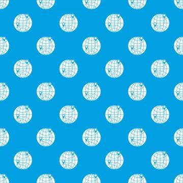Globe pattern seamless blue Illustrazione stock