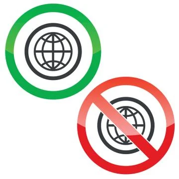 Globe permission signs 스톡 일러스트