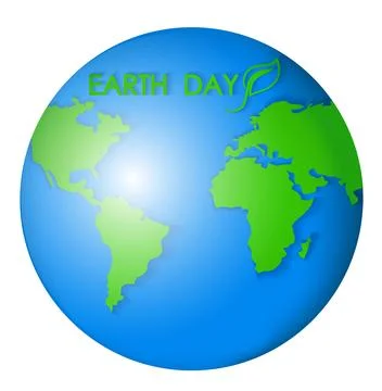 Globe, planet earth. Abstract map of the world, green continents in the blue Stock Illustration