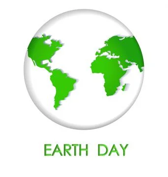 Globe, planet earth. Abstract map of the world, green continents in the blue Stock Illustration